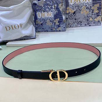 Dior 30 Montaigne Reversible Belt Black and Ethereal Pink Smooth Calfskin 2cm