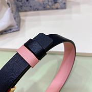 Dior 30 Montaigne Reversible Belt Black and Ethereal Pink Smooth Calfskin 2cm - 4