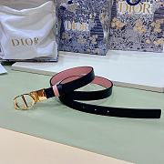 Dior 30 Montaigne Reversible Belt Black and Ethereal Pink Smooth Calfskin 2cm - 2