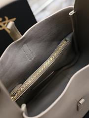 YSL Le 5 À & Soft Small In Smooth Leather Dusty Grey 23x22x8.5 cm - 5