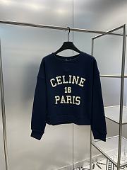 Celine Paris 16 Sweatshirt In Cotton Fleece Navy/Off White - 1