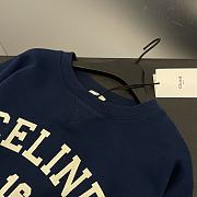 Celine Paris 16 Sweatshirt In Cotton Fleece Navy/Off White - 3