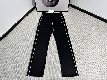 Celine Triomphe Track Pants In Velvet Jersey Black / White