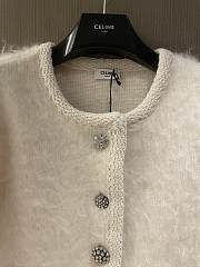 Celine Cardigan Jacket In Brushed Mohair Off White - 2