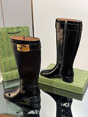 Gucci Women's Retro G Boot Black Leather ‎750493 - 5