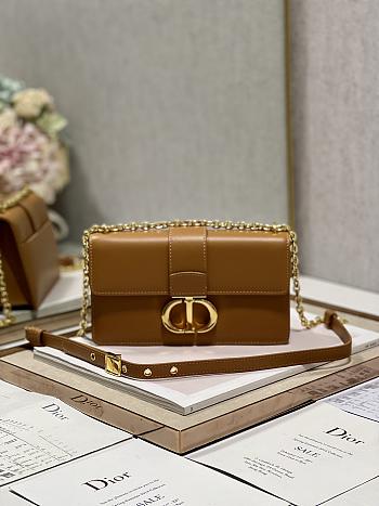 Dior 30 Montaigne East-West Bag With Chain Golden Saddle Calfskin Size 21 x 12 x 6 cm