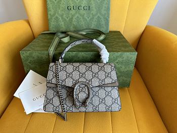Gucci Dionysus Mini Top Handle Bag 752029 Beige And Ebony 18x12x6 cm