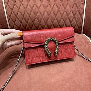 Gucci Dionysus Leather Super Mini Bag 476432 Red Leather Size Size 16.5x10x4 cm - 1