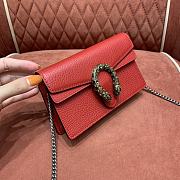 Gucci Dionysus Leather Super Mini Bag 476432 Red Leather Size Size 16.5x10x4 cm - 5