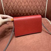 Gucci Dionysus Leather Super Mini Bag 476432 Red Leather Size Size 16.5x10x4 cm - 2
