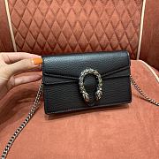 Gucci Dionysus Leather Super Mini Bag 476432 Black Leather Size Size 16.5x10x4 cm - 1