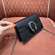 Gucci Dionysus Leather Super Mini Bag 476432 Black Leather Size Size 16.5x10x4 cm - 2