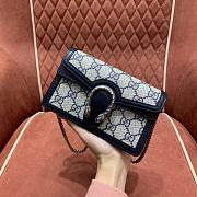 Gucci Dionysus GG Super Mini Bag 476432 Blue Beige GG Canvas Size Size 16.5x10x4 cm - 5