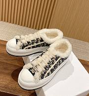 Walk'N'Dior Platform Sneaker Deep Blue Dior Oblique Embroidered Cotton and White Shearling - 1