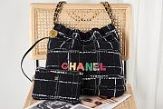 Chanel 22 Handbag AS3261 Black & Multicolor Tweed Size 39 × 42 × 8 cm - 1