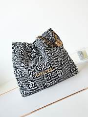 Chanel 22 Handbag AS3261 Cashmere Jacquard Black & White Size 39 × 42 × 8 cm - 1