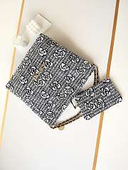 Chanel 22 Handbag AS3261 Cashmere Jacquard Black & White Size 39 × 42 × 8 cm - 2