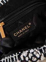 Chanel 22 Handbag AS3261 Cashmere Jacquard Black & White Size 39 × 42 × 8 cm - 3