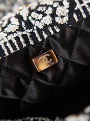 Chanel 22 Handbag AS3261 Cashmere Jacquard Black & White Size 39 × 42 × 8 cm - 4