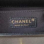 Chanel Boy Handbag With Handle Black Grained Calfskin A94805 Size 12 × 20 × 7 cm - 2