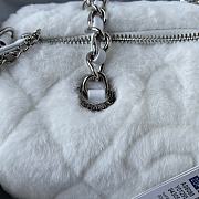 Chanel Small Bowling Bag Shearling Lambskin White AS4280 Size 10.5 × 25 × 13 cm - 5