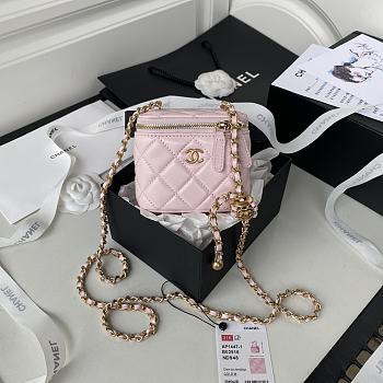Chanel Clutch With Chain AP1447 Pink Lambskin Size 8.5 × 11 × 7 cm
