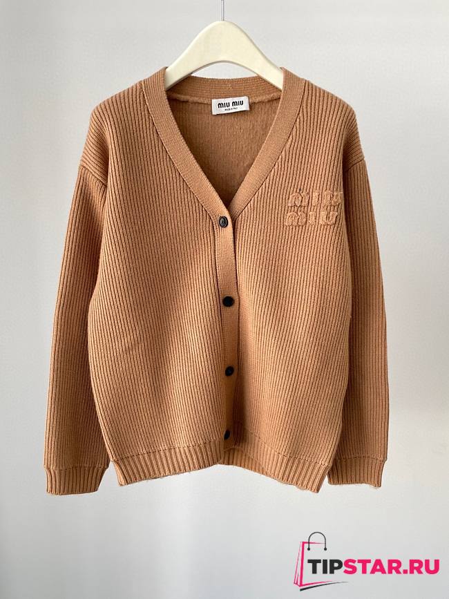 Miumiu Wool And Nylon Knit Cardigan - 1