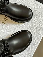 Dior D-Major Boot Black Calfskin with Black and White Cannage Tweed - 4