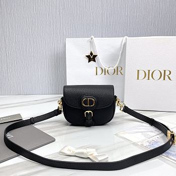 Small Dior Bobby Bag Black Grained Calfskin Size 18 x 14 x 4 cm