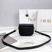 Small Dior Bobby Bag Black Grained Calfskin Size 18 x 14 x 4 cm - 4