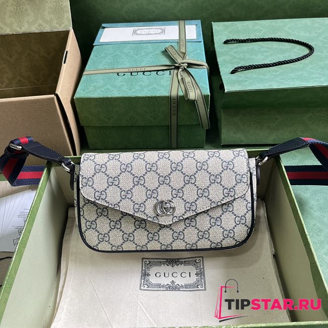Gucci Ophidia Mini Bag 764961 Beige And Blue Size 22x13x4cm - 1