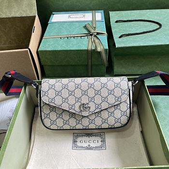 Gucci Ophidia Mini Bag 764961 Beige And Blue Size 22x13x4cm