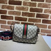 Gucci Ophidia GG Small Shoulder Bag Beige And Ebony GG 722117 Size 23*17*7cm - 1