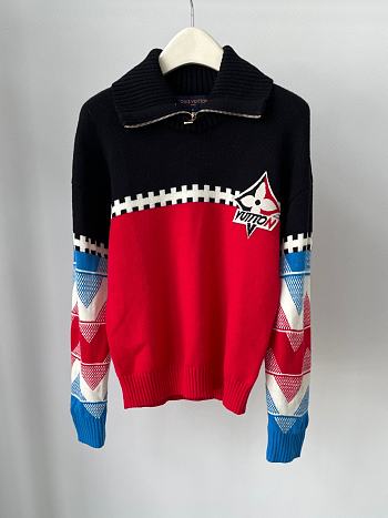 LV Ski Tricolor Knit High Neck Pullover