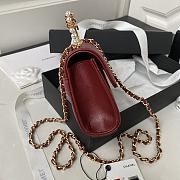 Chanel Flap Phone Holder With Chain AP3512 Burgundy Red Size 11 × 17.2 × 3.5 cm - 2