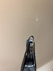 YSL Lee Slingback Pumps In Glazed Leather Black 11cm - 5