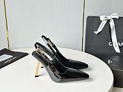 YSL Lee Slingback Pumps In Patent Leather Black 11cm - 1