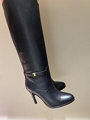 YSL Diane Boots In Grained Leather Black - 1