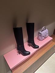 YSL Diane Boots In Grained Leather Black - 3
