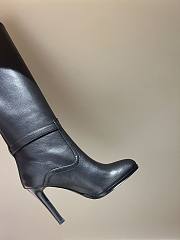 YSL Diane Boots In Grained Leather Black - 2