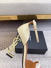 YSL Opyum Sandals In Smooth Leather Real Beige 11cm - 5