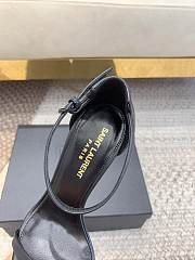 YSL Opyum Sandals In Smooth Leather Black & Silver 11cm - 4