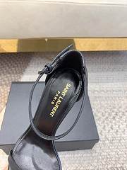 YSL Opyum Sandals In Smooth Leather Black & Silver 11cm - 3