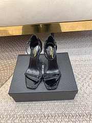 YSL Opyum Sandals In Patent Leather Black 11cm - 4