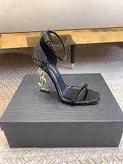 YSL Opyum Sandals In Patent Leather Black & Gold 11cm - 3
