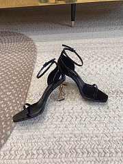 YSL Opyum Sandals In Patent Leather Black & Gold 8.5cm - 2