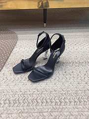 YSL Opyum Sandals In Smooth Leather Black & Silver 8.5cm - 1