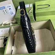 Gucci Jackie 1961 Crocodile Small Shoulder Bag 636709 Black Size 27.5x19x4 cm - 5
