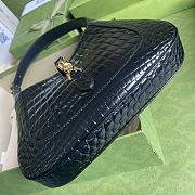 Gucci Jackie 1961 Crocodile Small Shoulder Bag 636709 Black Size 27.5x19x4 cm - 4