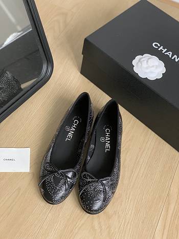 Chanel Ballet Flats Printed Calfskin Black & White G02819